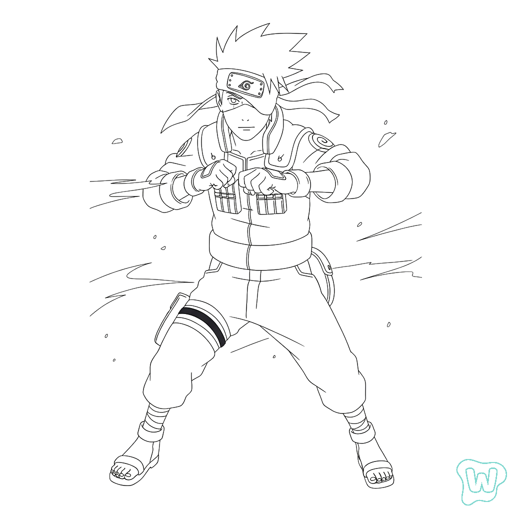 colorear páginas de Kakashi