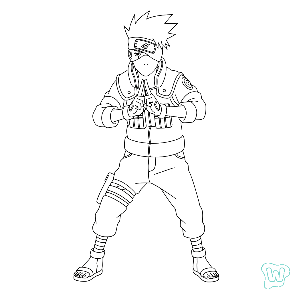 divertidas páginas para colorear Kakashi