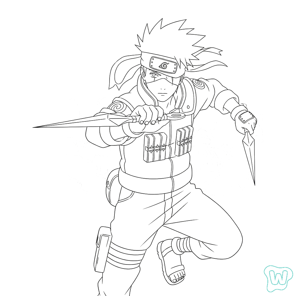 Kakashi páginas para colorear fáciles