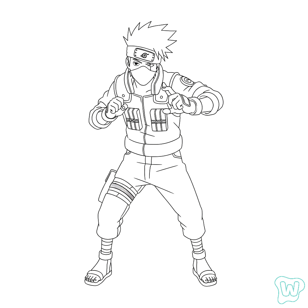 Kakashi páginas para colorear para niños