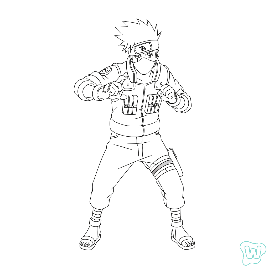 páginas para colorear gratis Kakashi para niños
