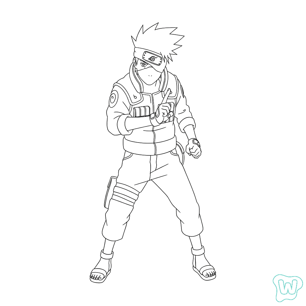 páginas para colorear para imprimir gratis Kakashi