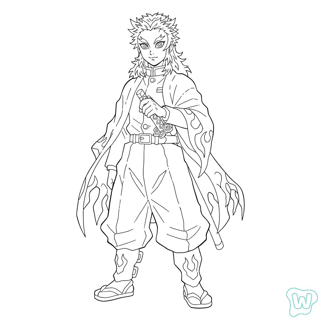 para colorear Kyojuro Rengoku