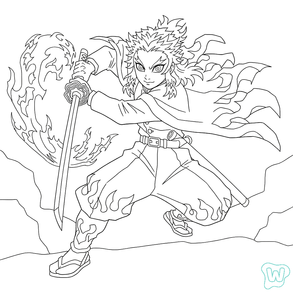 Kyojuro Rengoku dibujos para colorear grinch