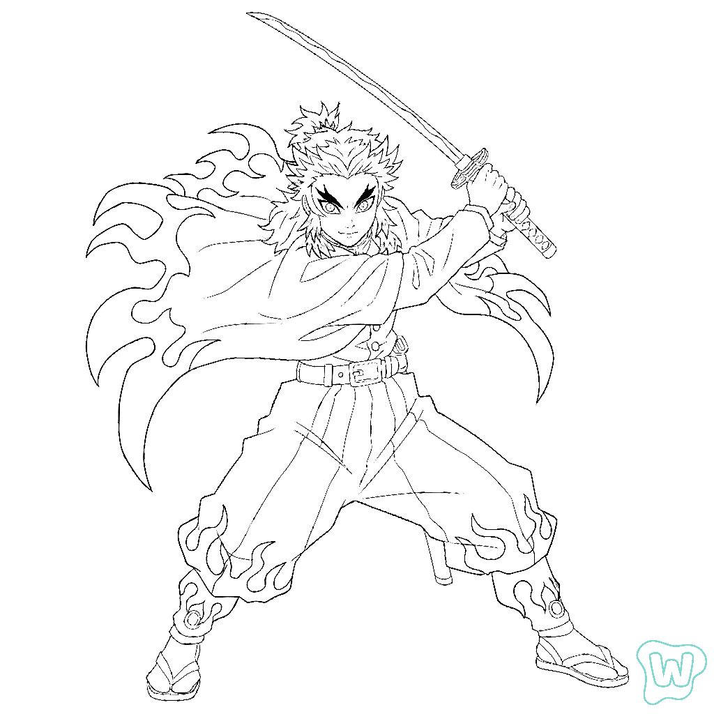 Kyojuro Rengoku para colorear