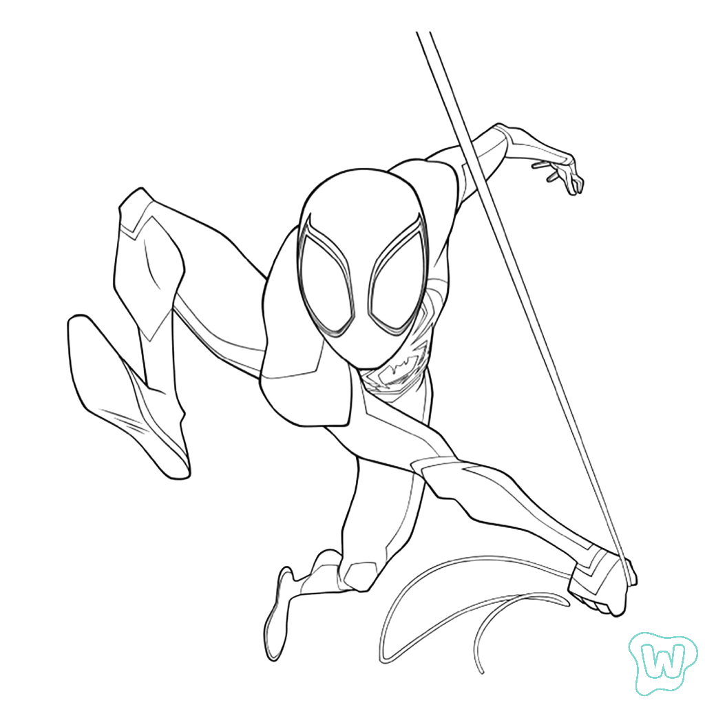 páginas para colorear de árboles Miles Morales gratis