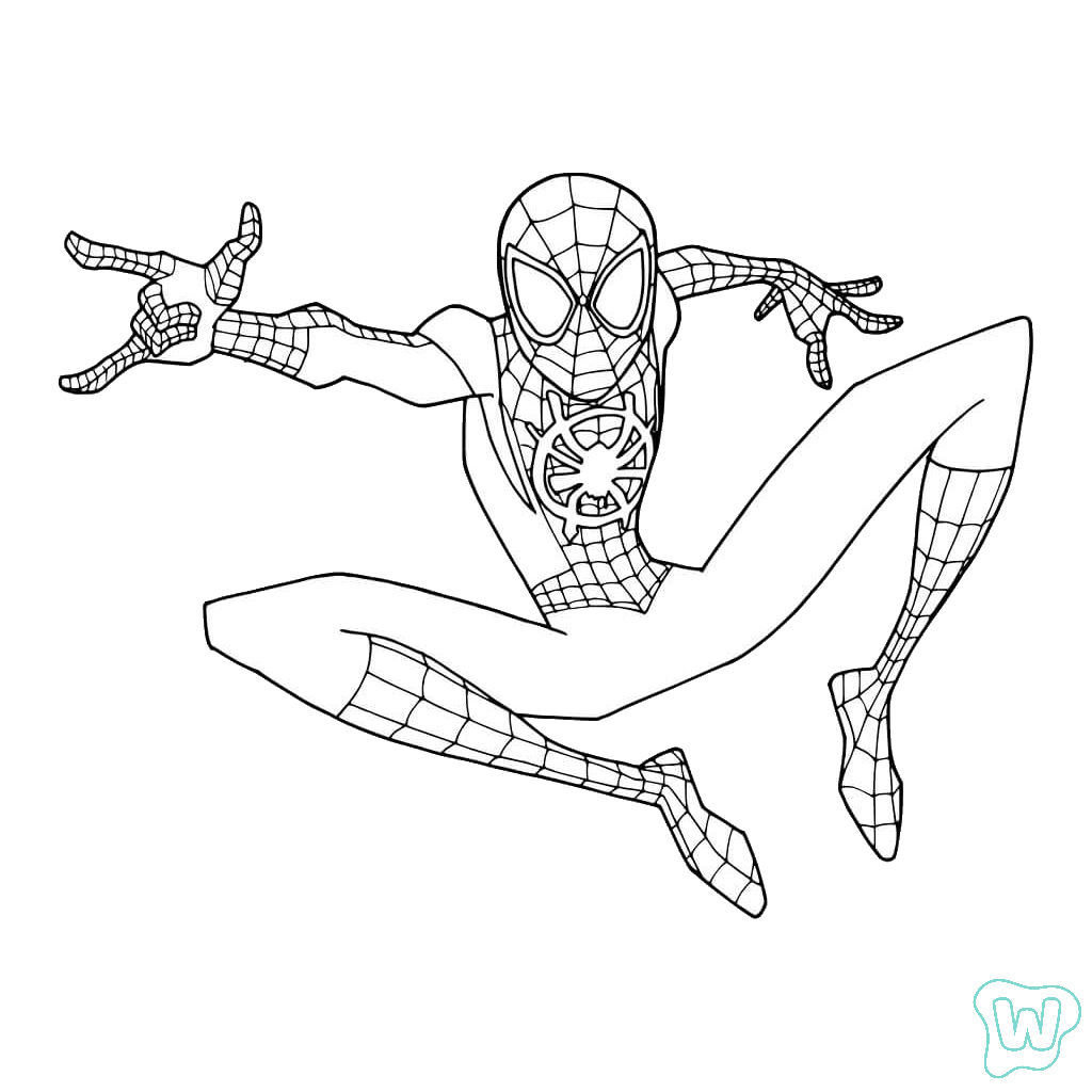 felices páginas para colorear Miles Morales