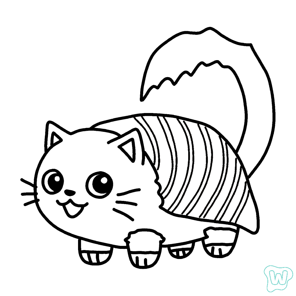 páginas para colorear imprimibles Pussini Sushini