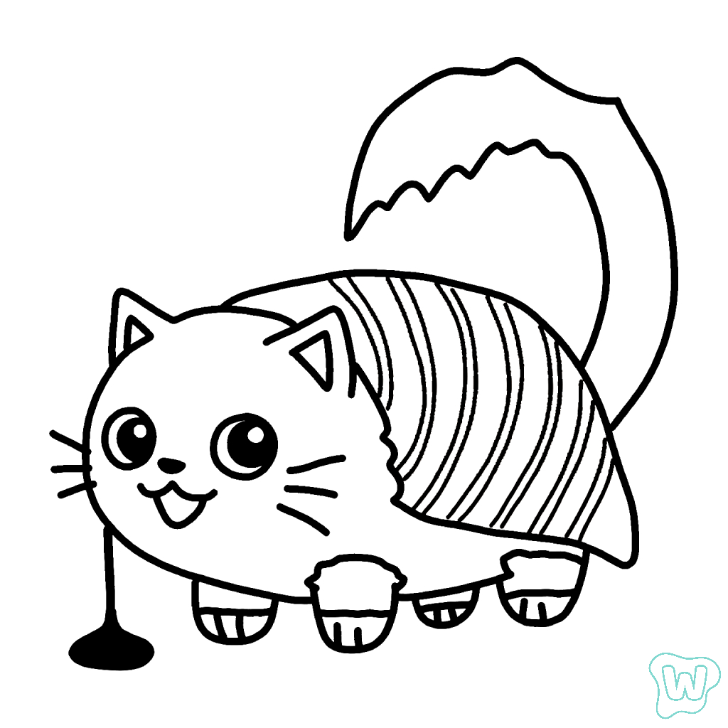 Pussini Sushini colorear y Imprimir PDF gratis