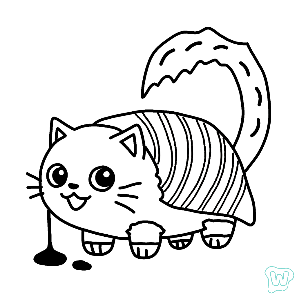 Pussini Sushini páginas para colorear de adornos
