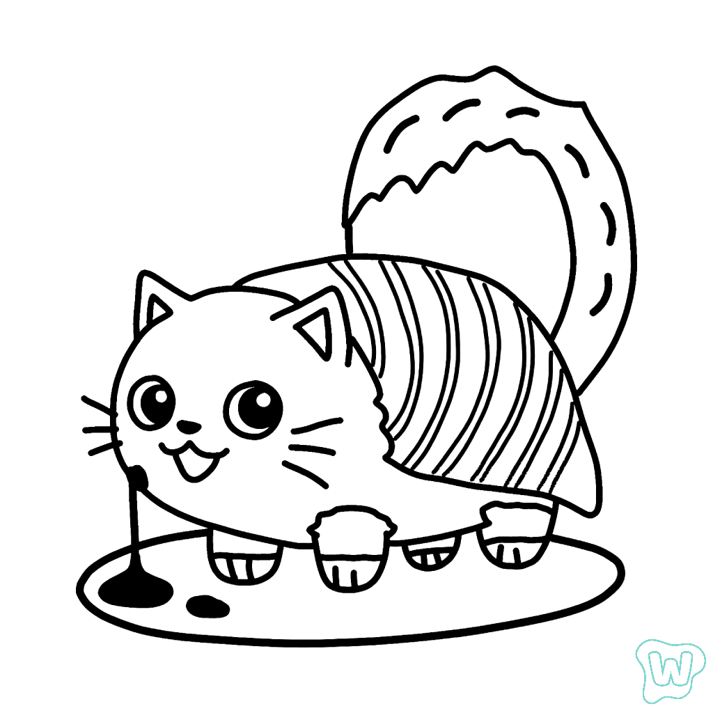 páginas para colorear de árboles Pussini Sushini gratis