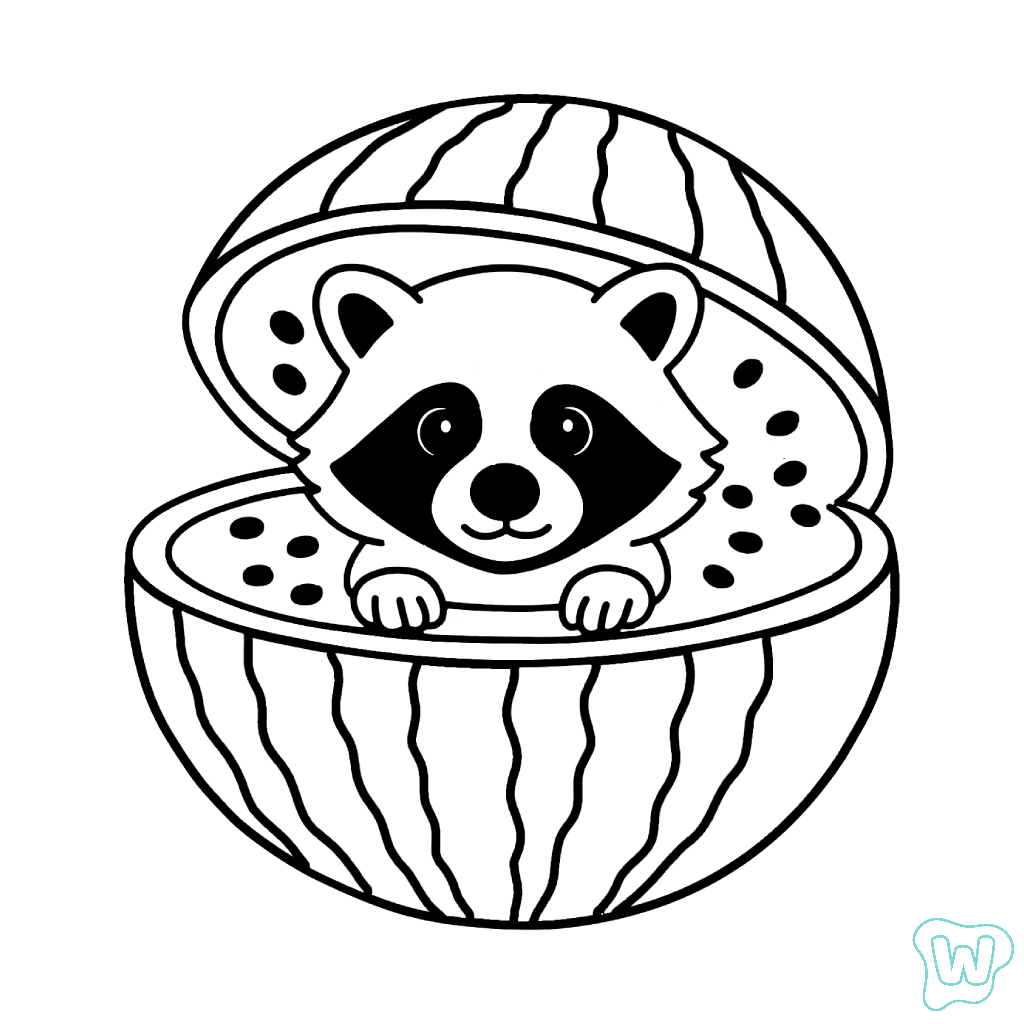 imprimir PDF gratis Raccooni Watermelunni