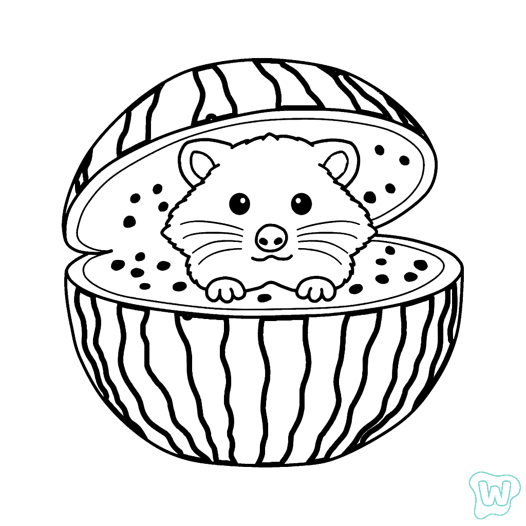 Raccooni Watermelunni páginas para colorear imprimibles