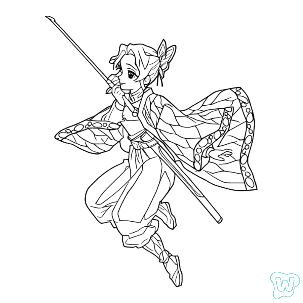 páginas para colorear fáciles de Shinobu Kocho