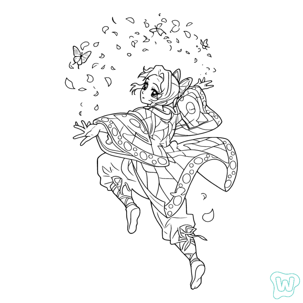Shinobu Kocho para colorear gratis 1