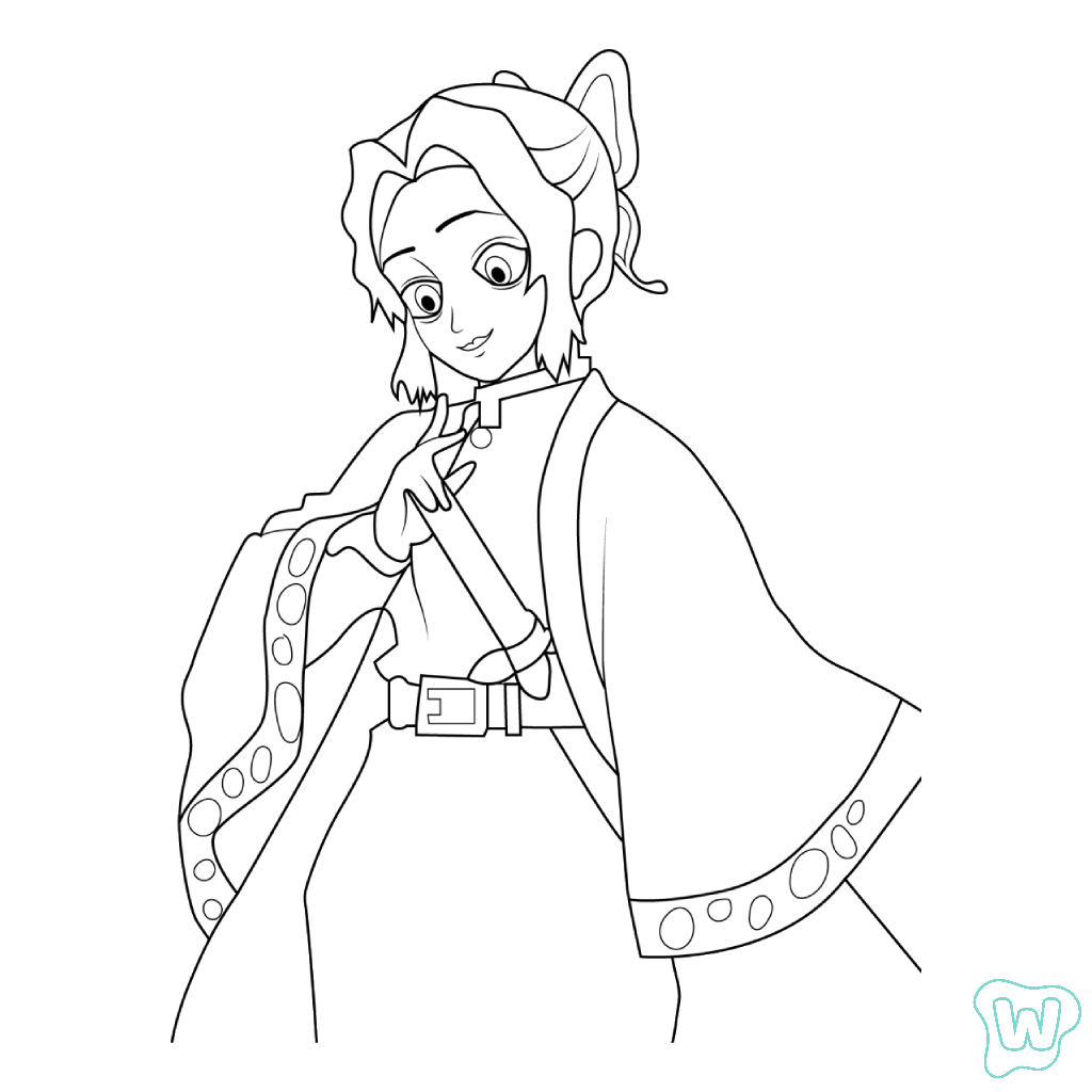páginas para colorear Shinobu Kocho imprimibles