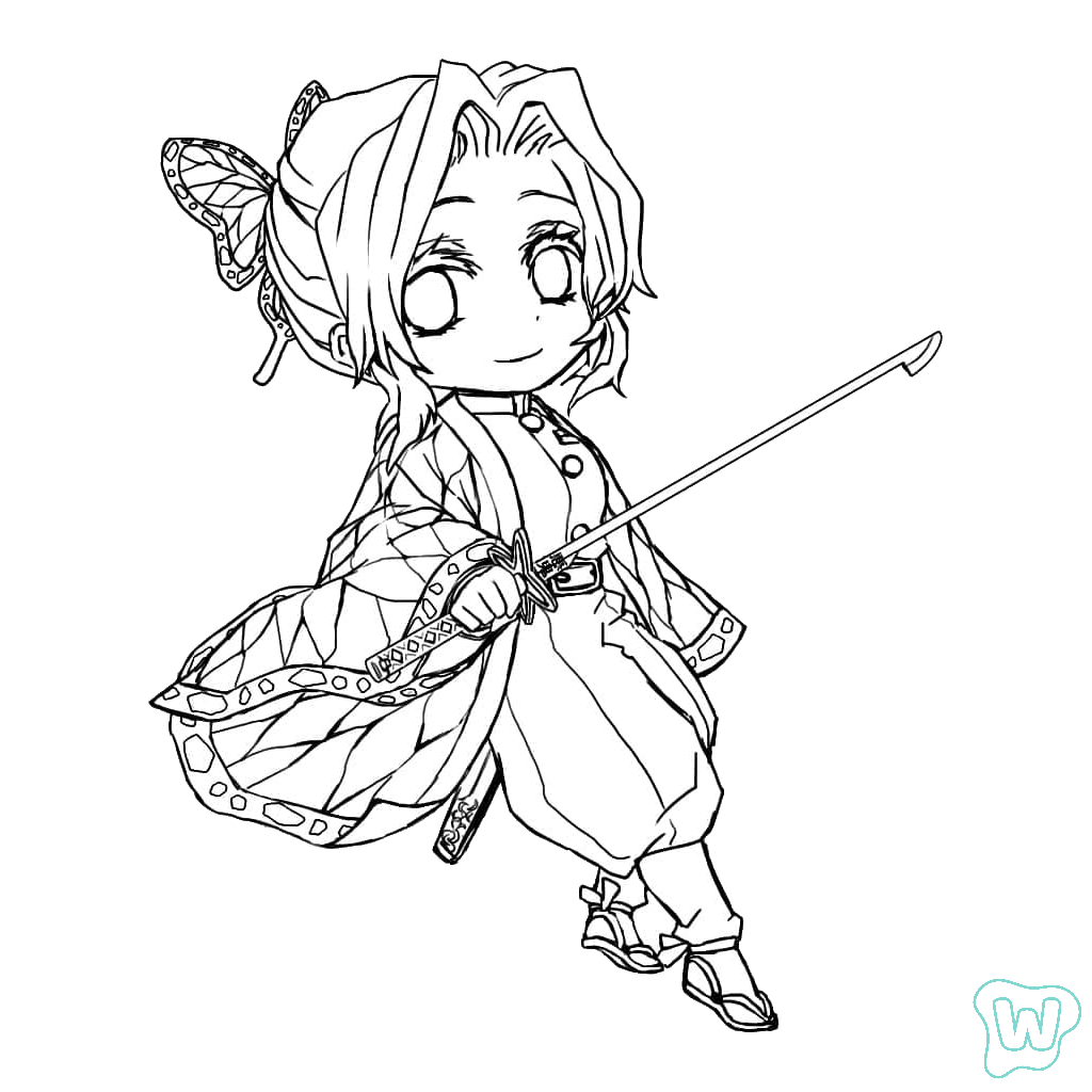 páginas para colorear para niños Shinobu Kocho