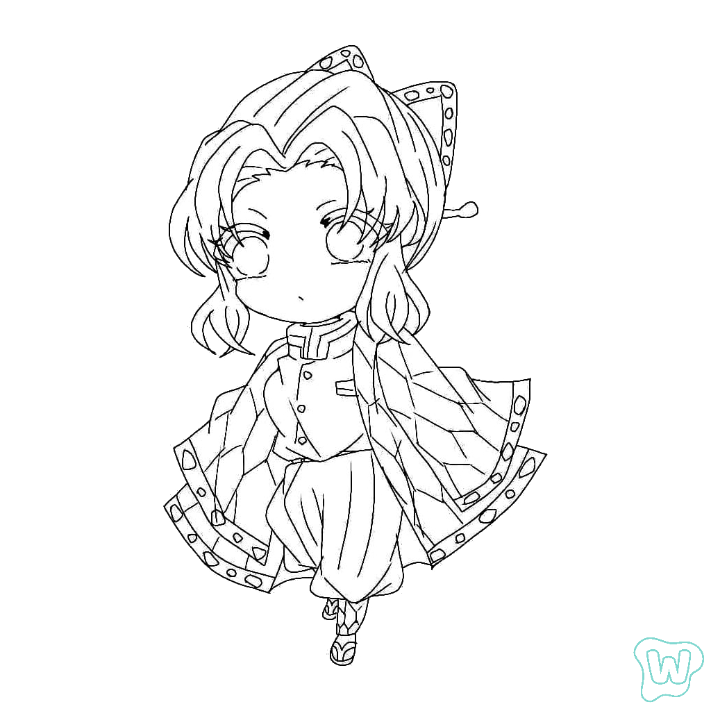 felices páginas para colorear Shinobu Kocho