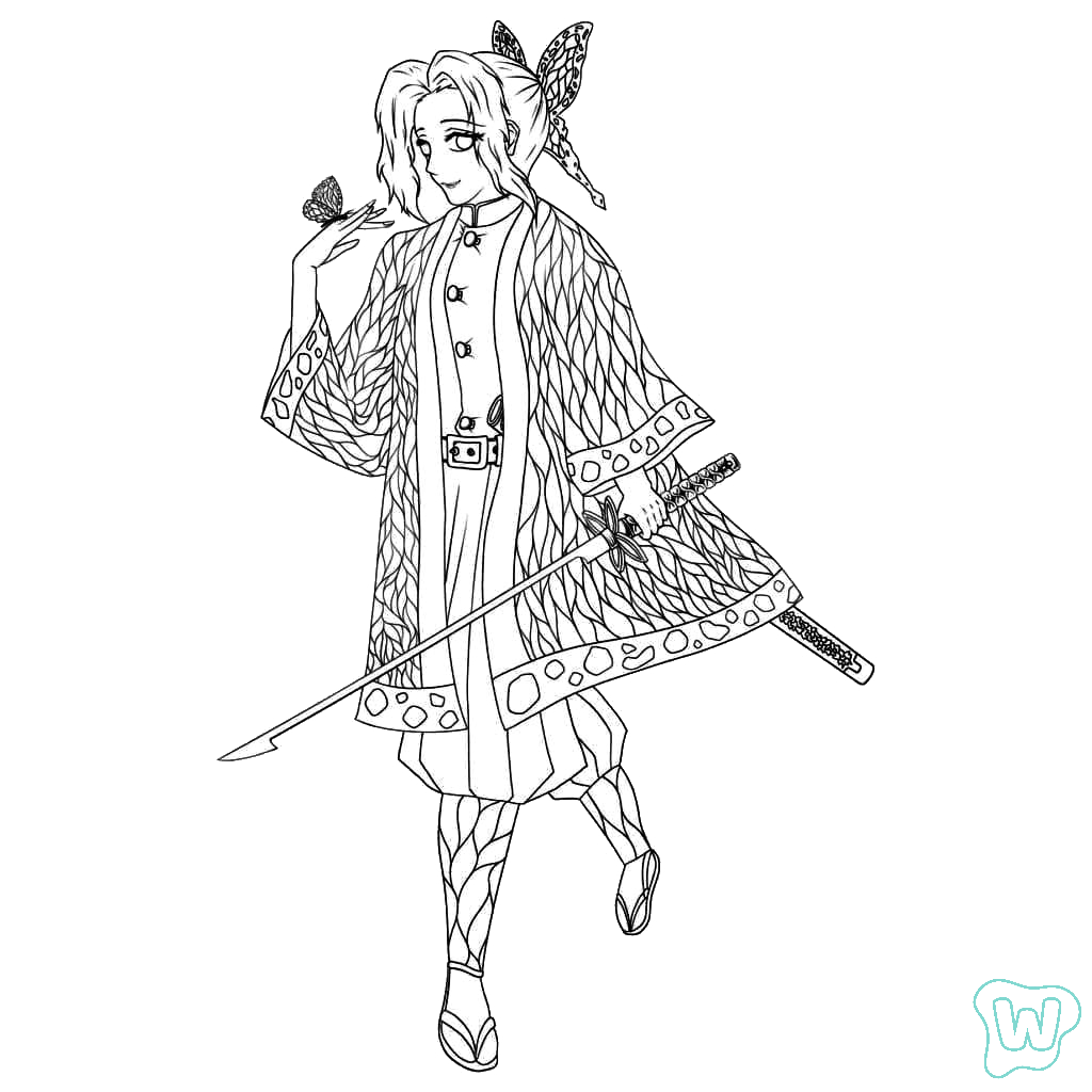 Shinobu Kocho para colorear y Imprimir PDF gratis