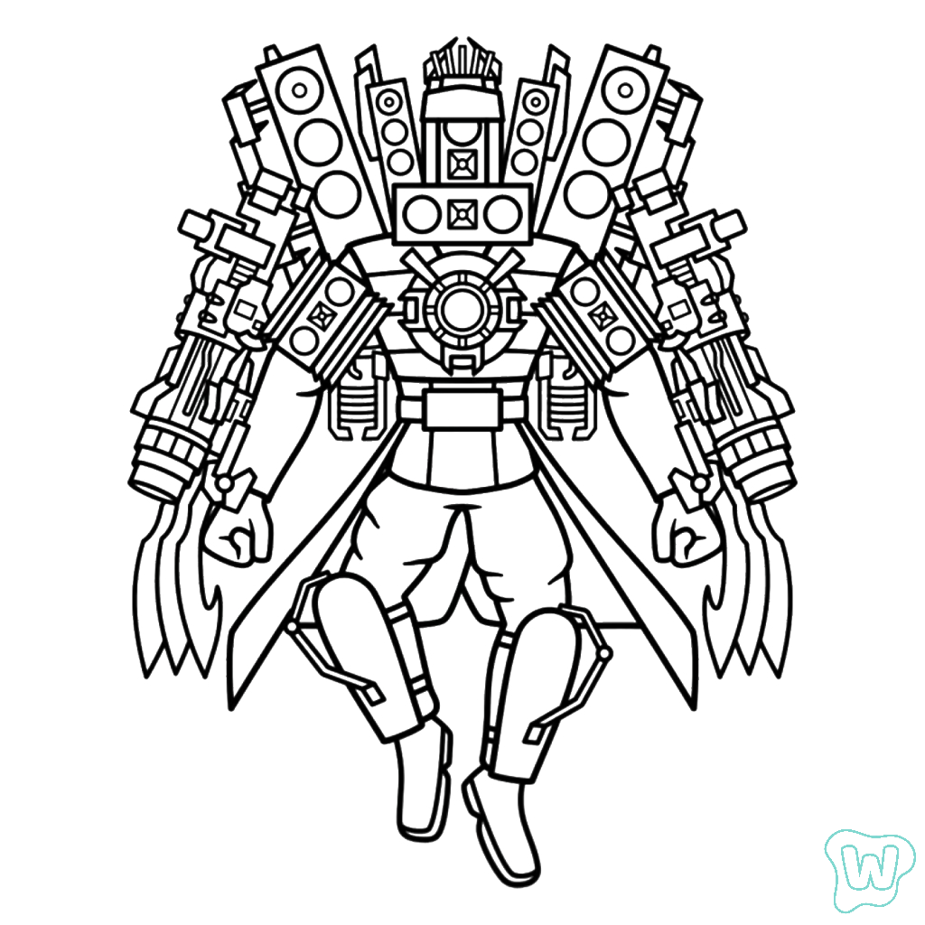 páginas para colorear imprimibles Skibidi Toilet Fanmade para adultos