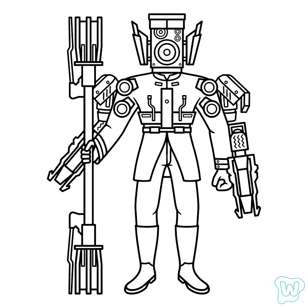 páginas para colorear kawaii lindas Skibidi Toilet Fanmade