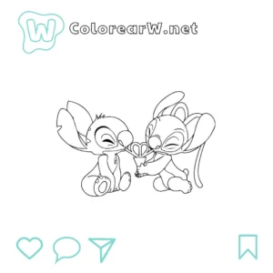 Stitch and Angel para colorear (PDF para imprimir gratis) thumbnail