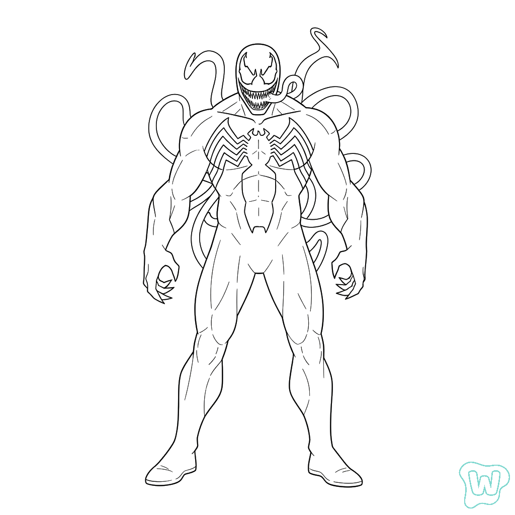 Venom para colorear y Imprimir PDF gratis