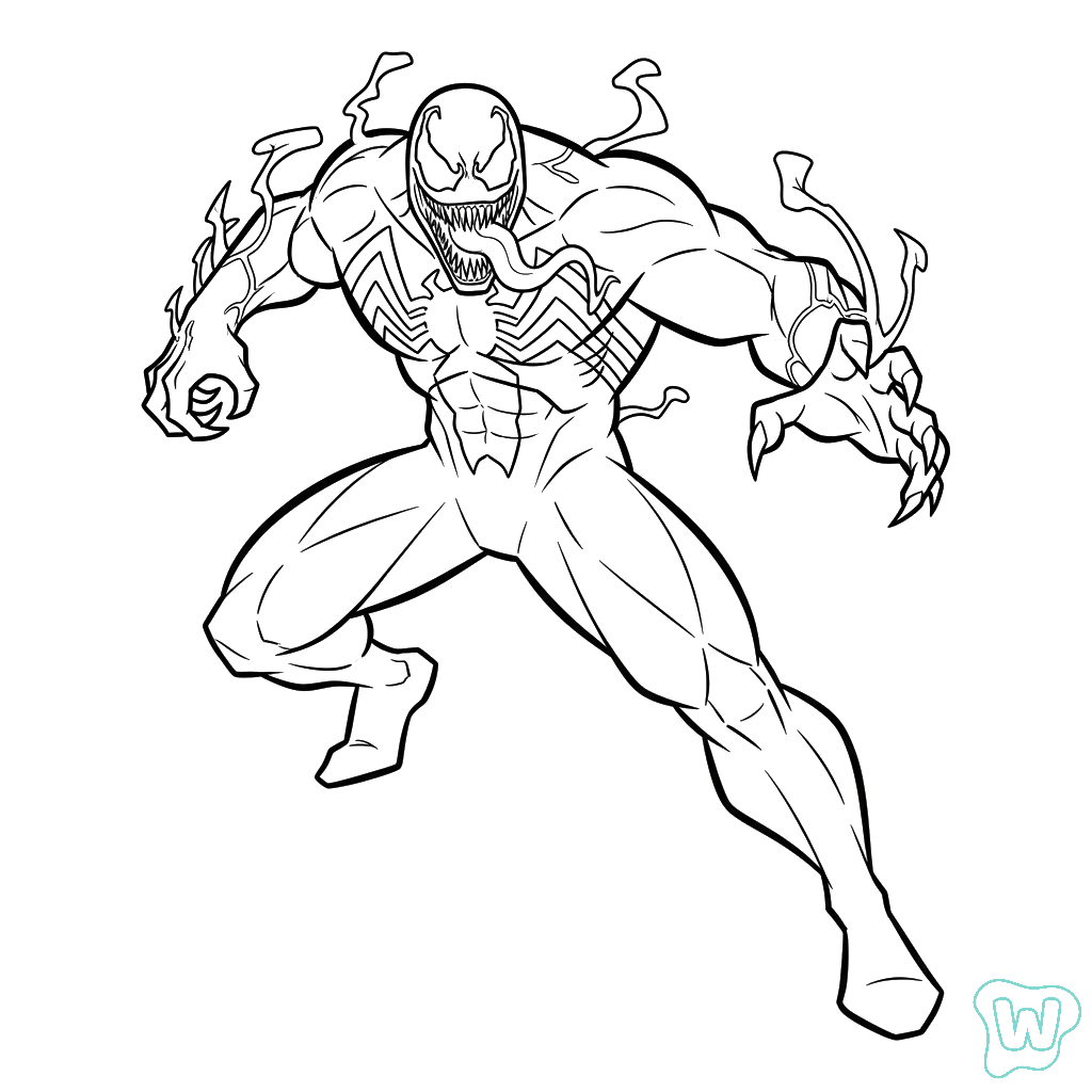 páginas para colorear para Venom