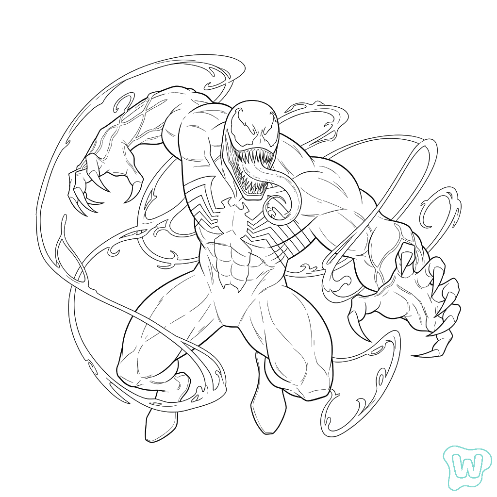 páginas para colorear detalladas de Venom