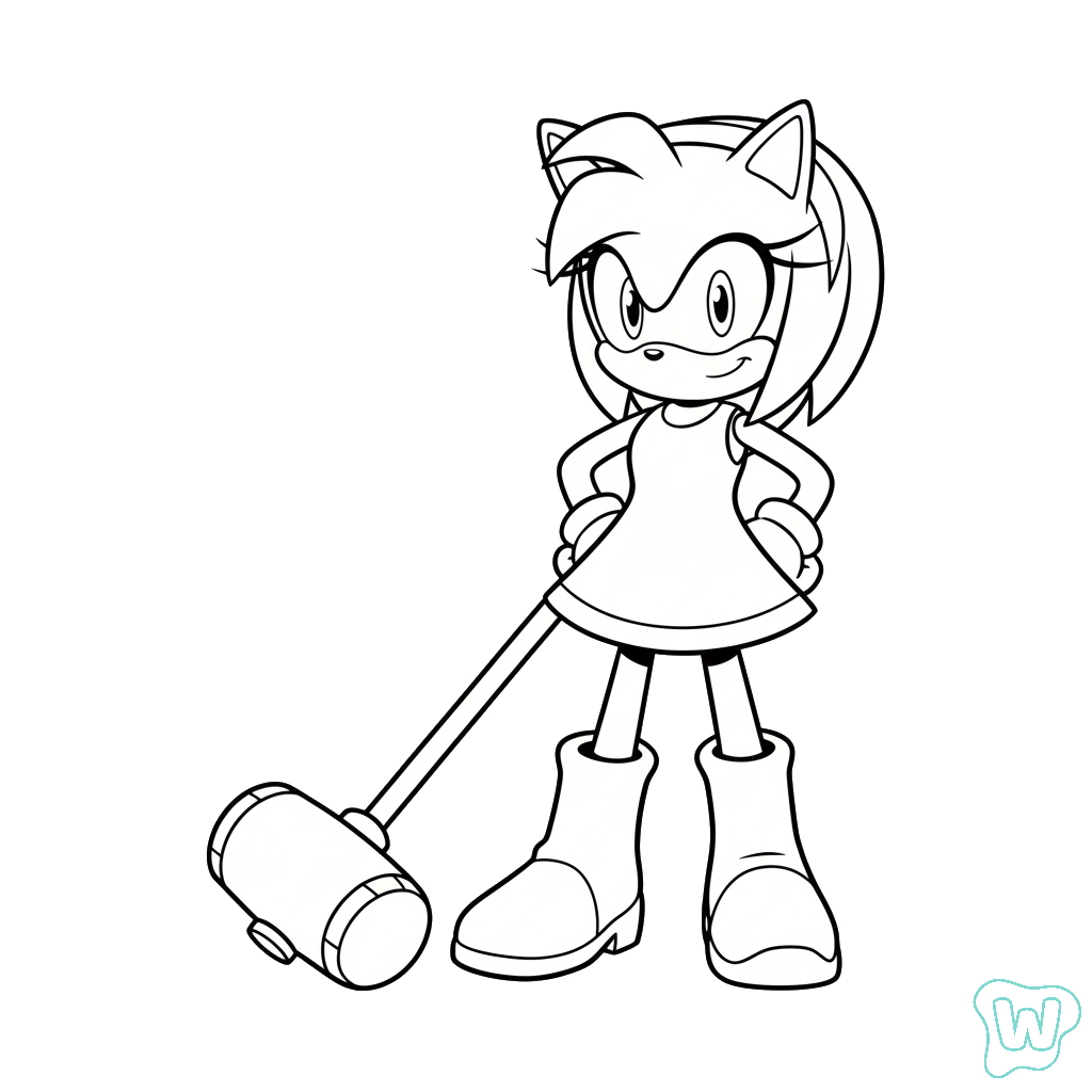 Amy Rose páginas para colorear para imprimir gratis 1