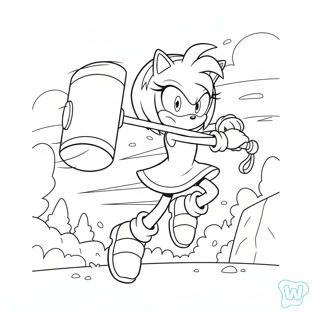 colorear y Imprimir PDF gratis Amy Rose