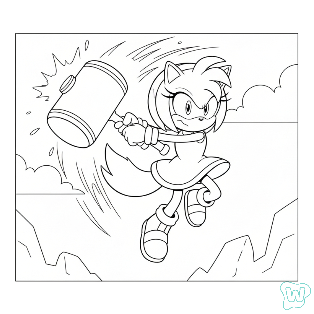 Amy Rose páginas para colorear para imprimir gratis
