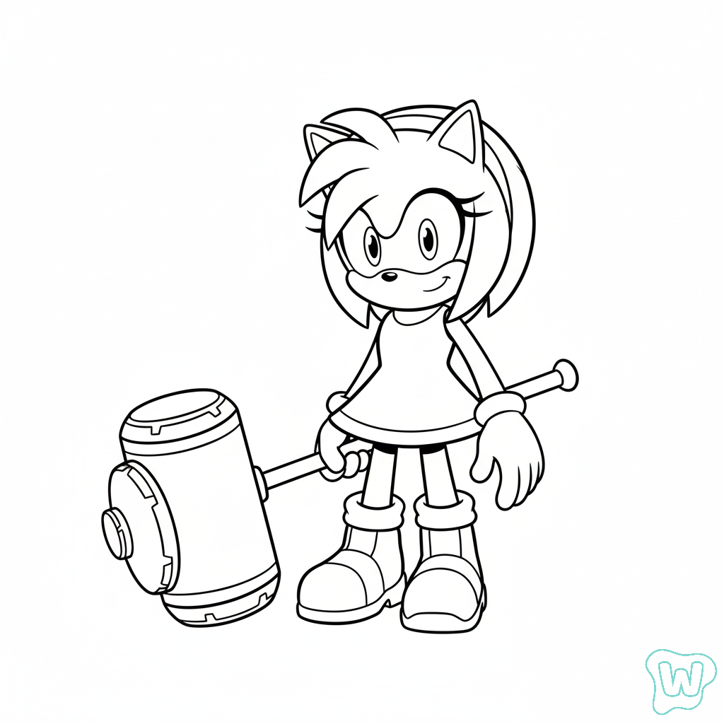 Amy Rose páginas para colorear gratis
