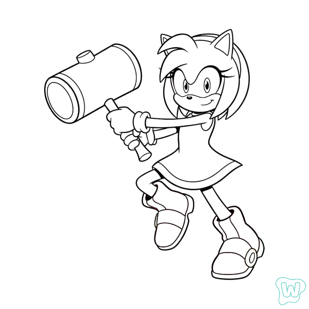 páginas para colorear Amy Rose imprimibles gratis