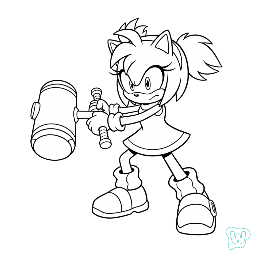 páginas para colorear Amy Rose gratis