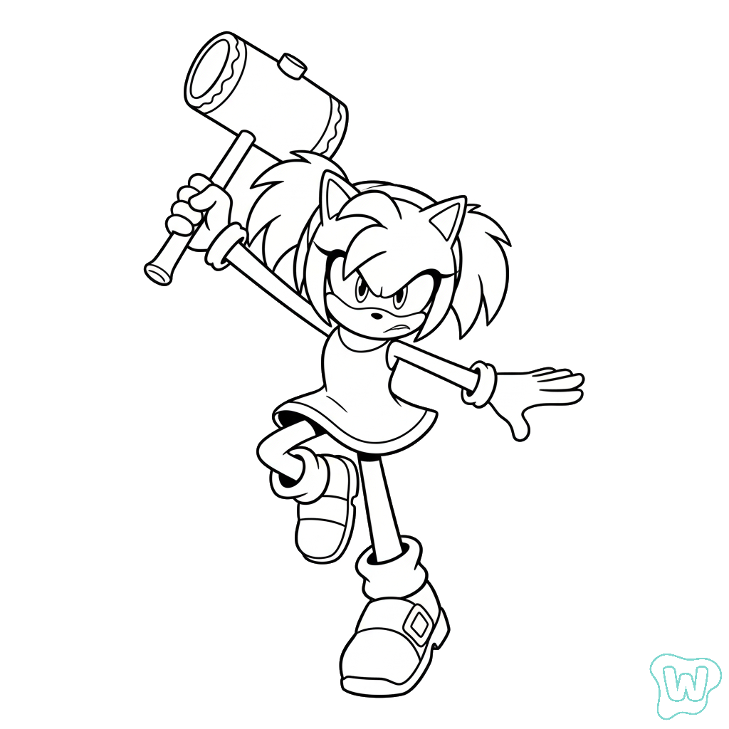 páginas para colorear Amy Rose imprimibles