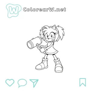 Amy Rose para colorear (PDF para imprimir gratis) thumbnail