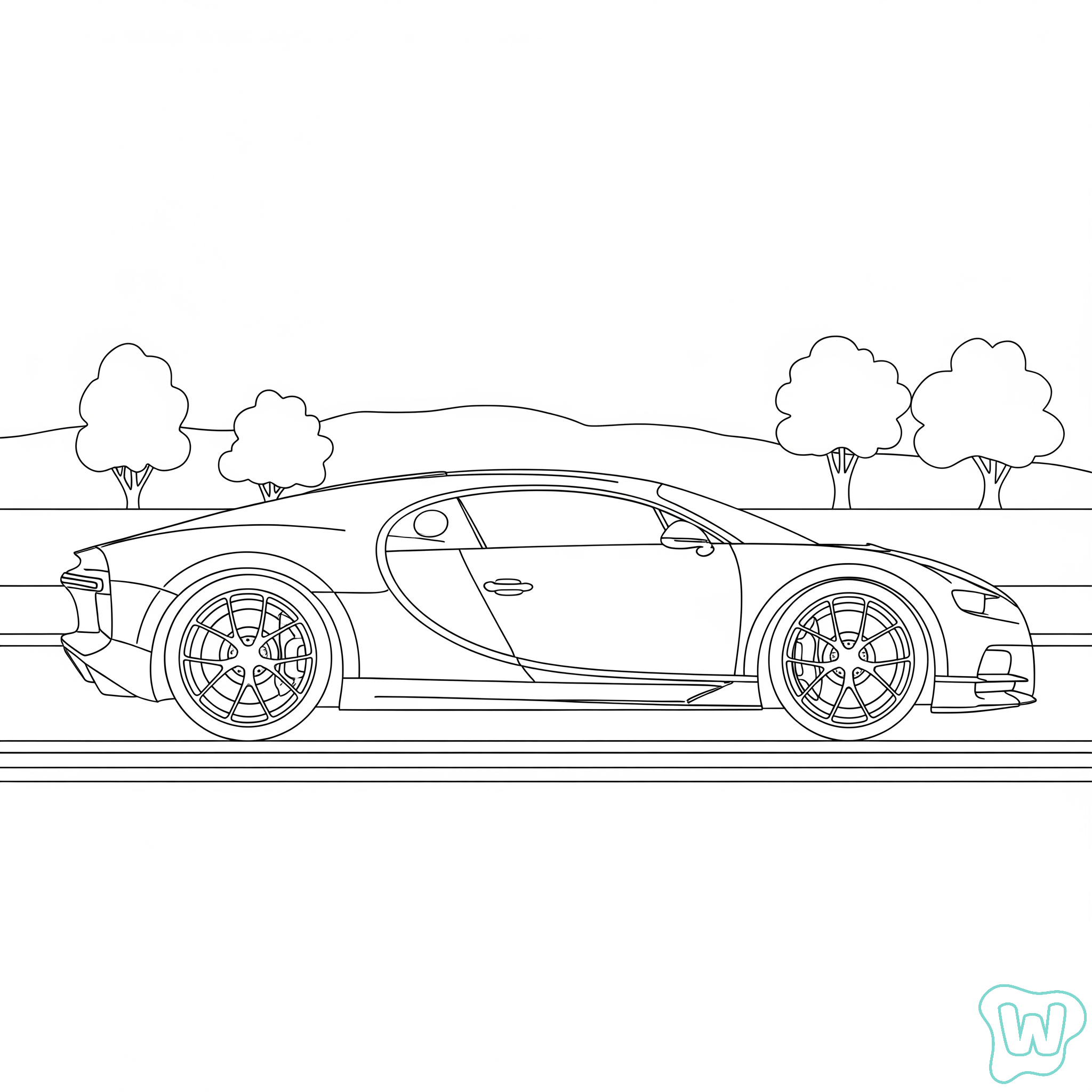 páginas para colorear gratis Bugatti pdf