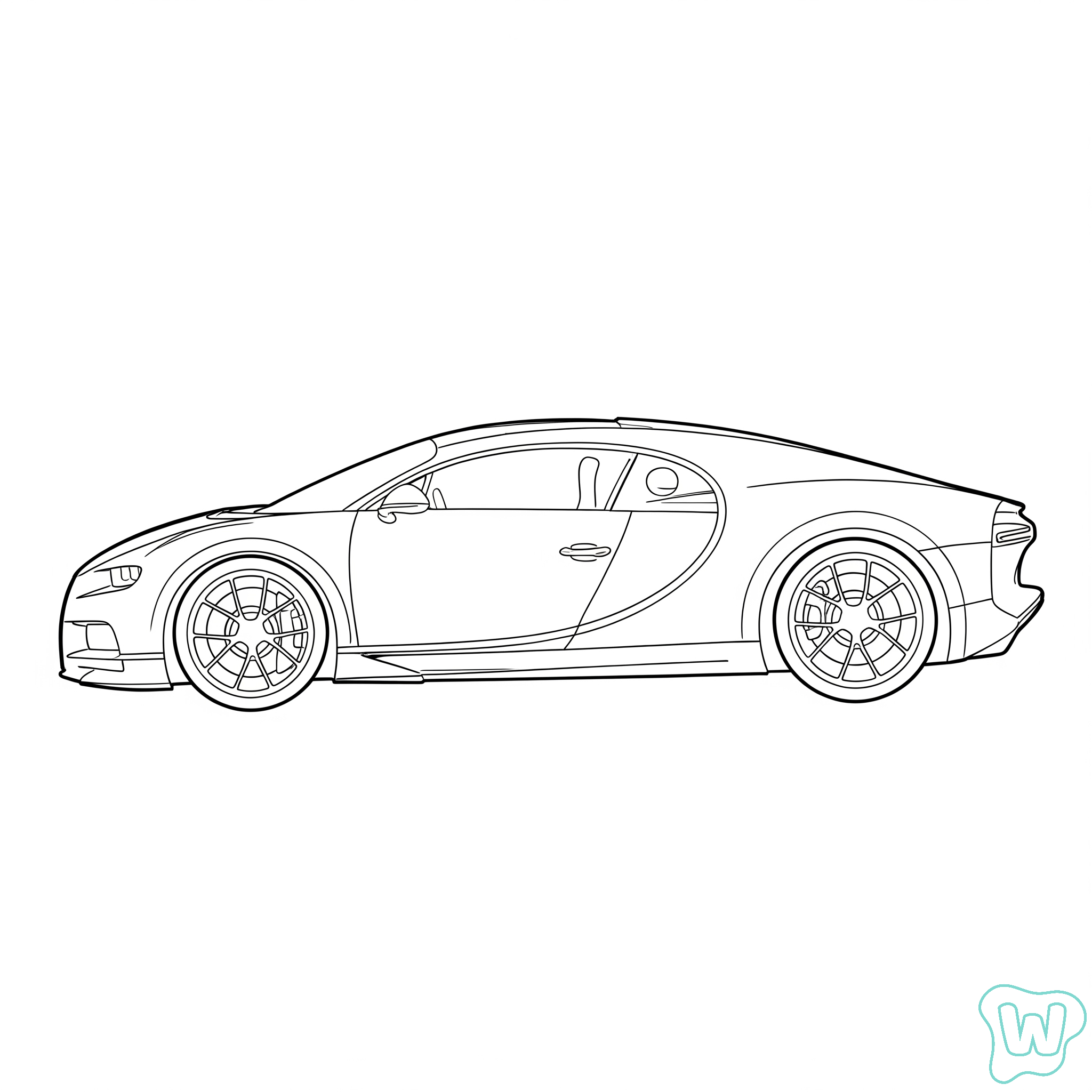 Bugatti páginas para colorear gratis 1