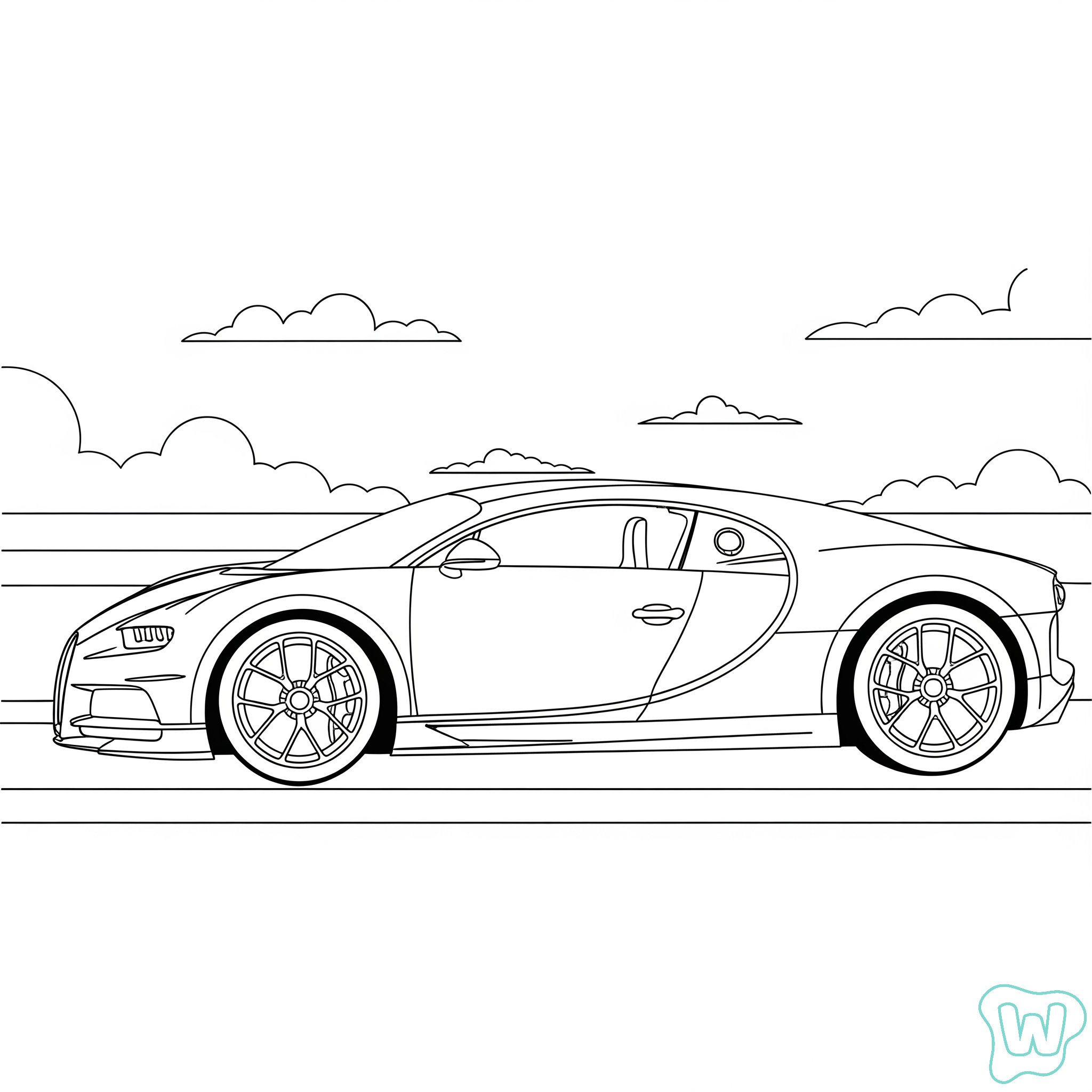 páginas para colorear de árboles Bugatti gratis