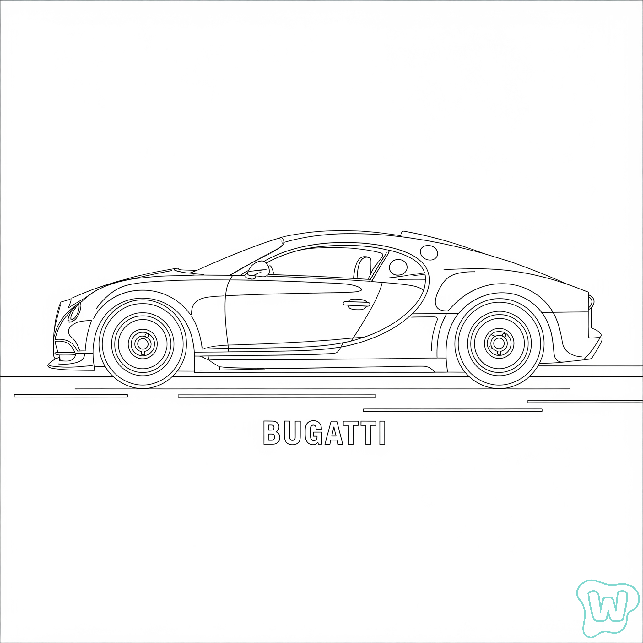 páginas para colorear gratis Bugatti