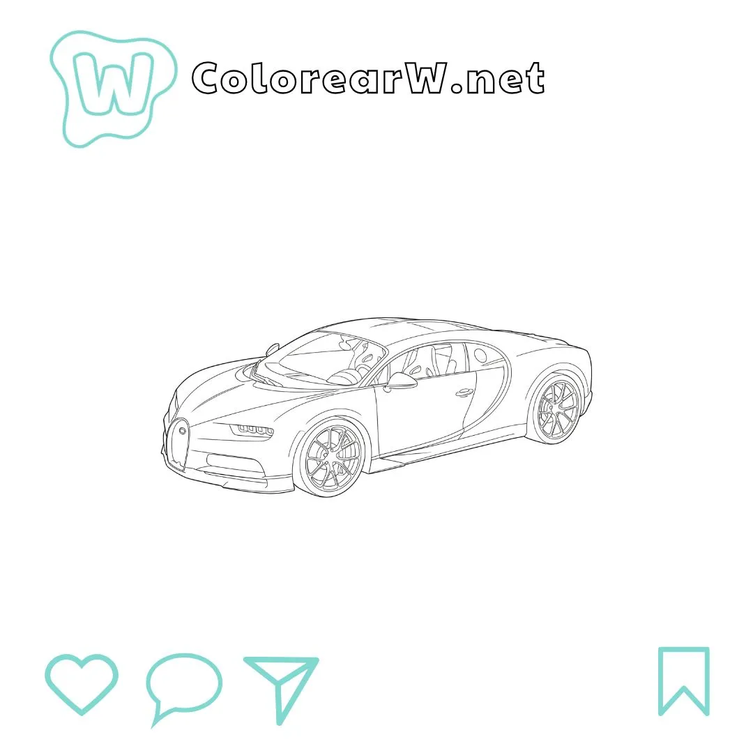 Bugatti para colorear (PDF para imprimir gratis) thumbnail