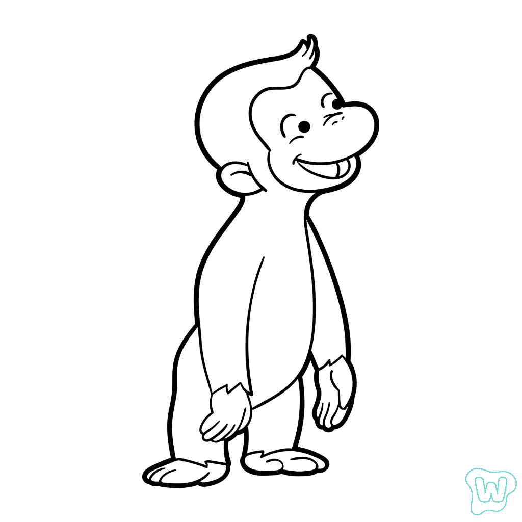 páginas para colorear imprimibles Curious George
