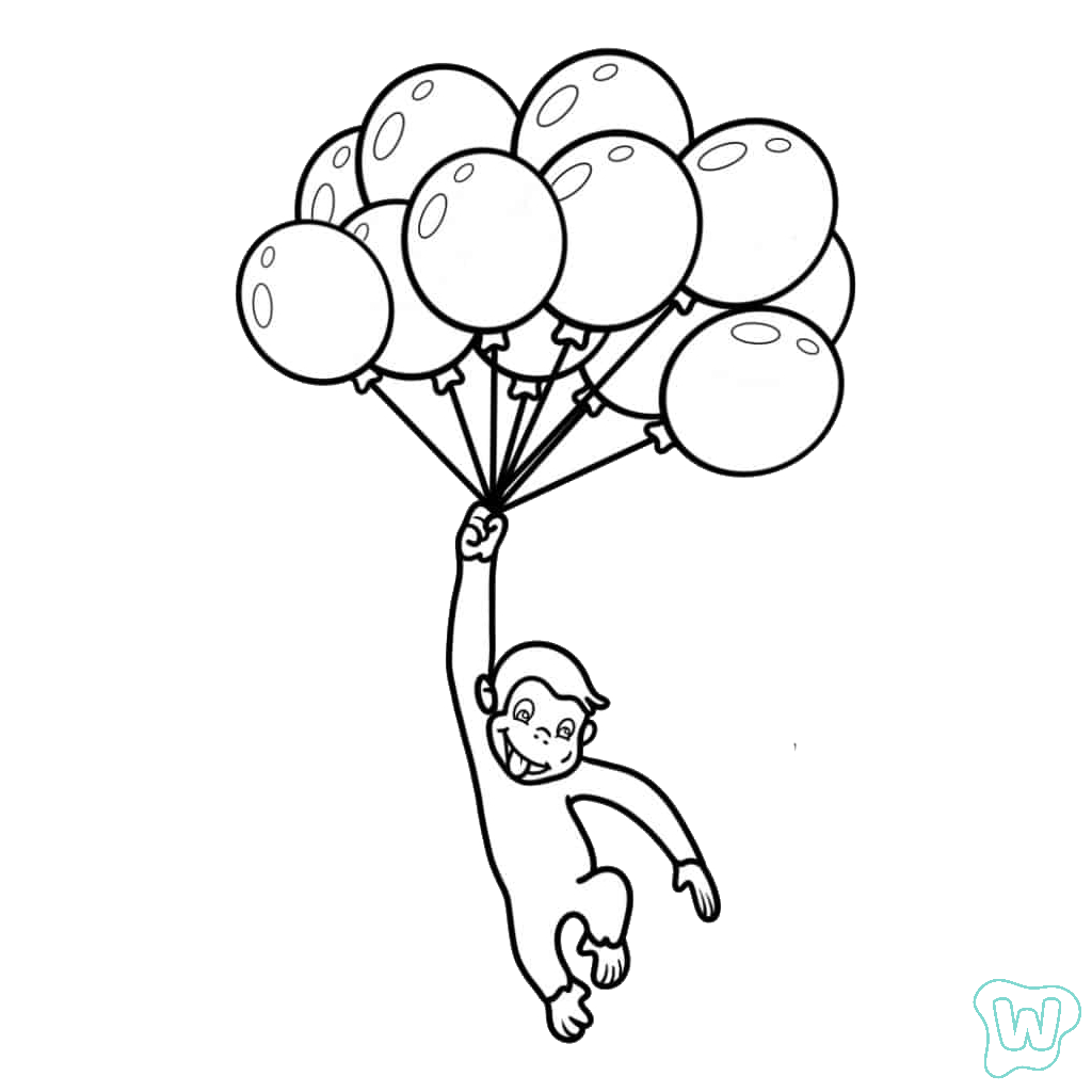 páginas para colorear para Curious George