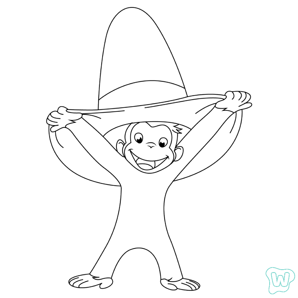 páginas para colorear gratis para adultos Curious George