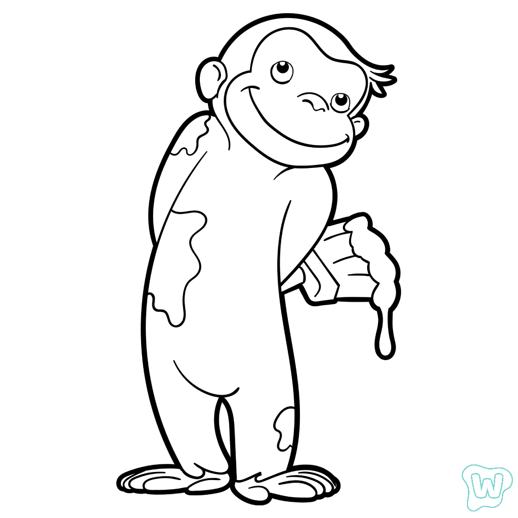 Curious George para colorear gratis