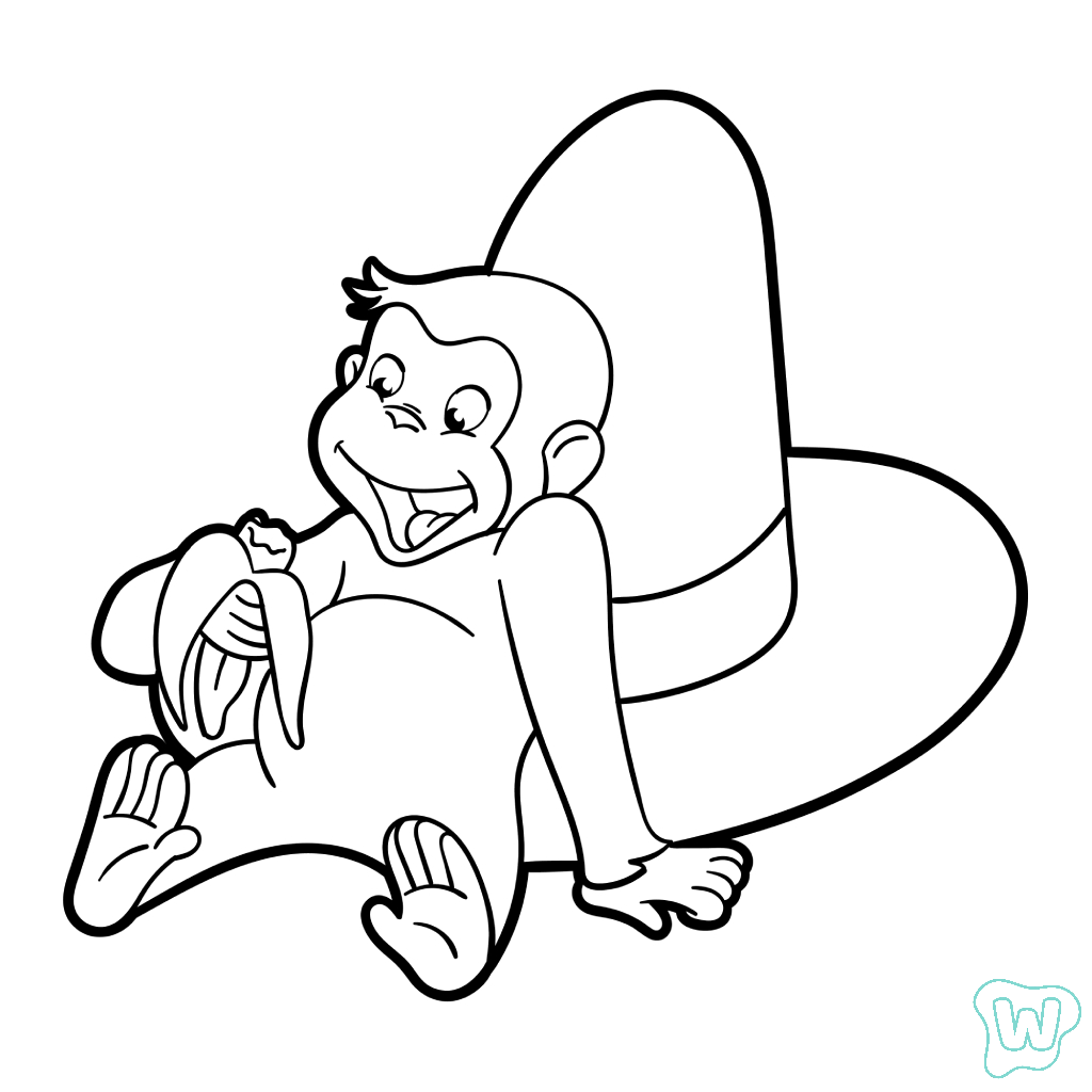 páginas para colorear para adultos Curious George