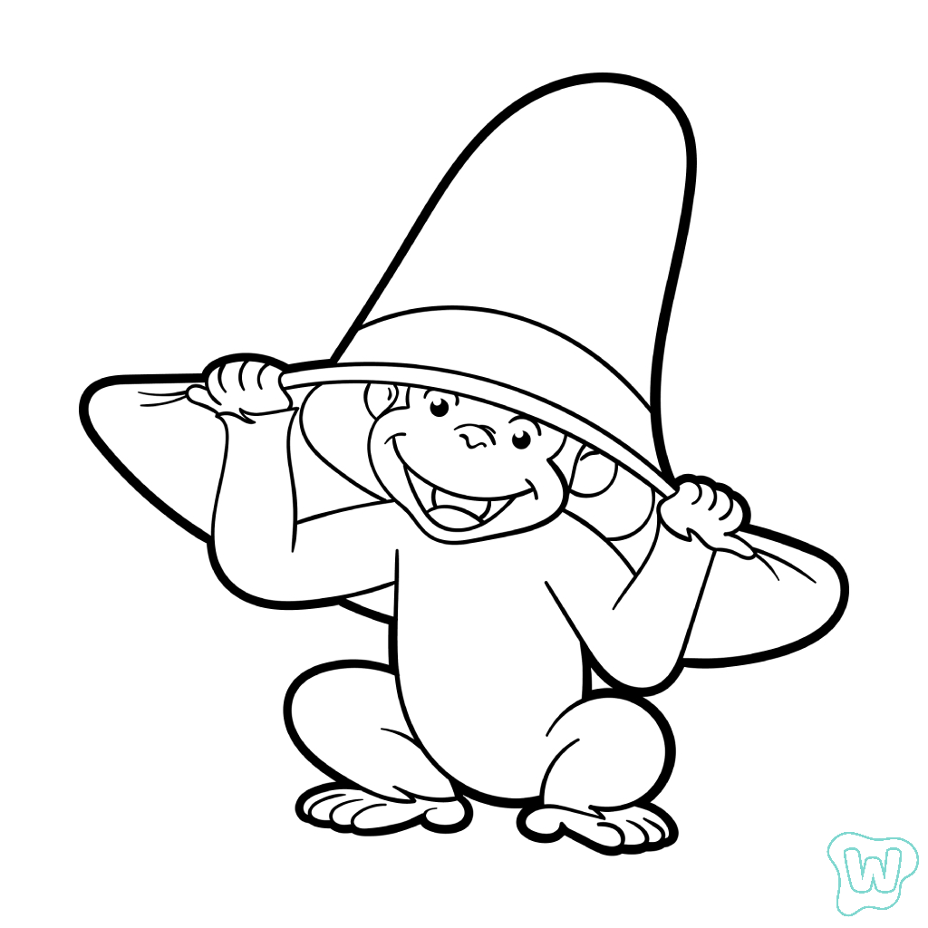 felices páginas para colorear Curious George