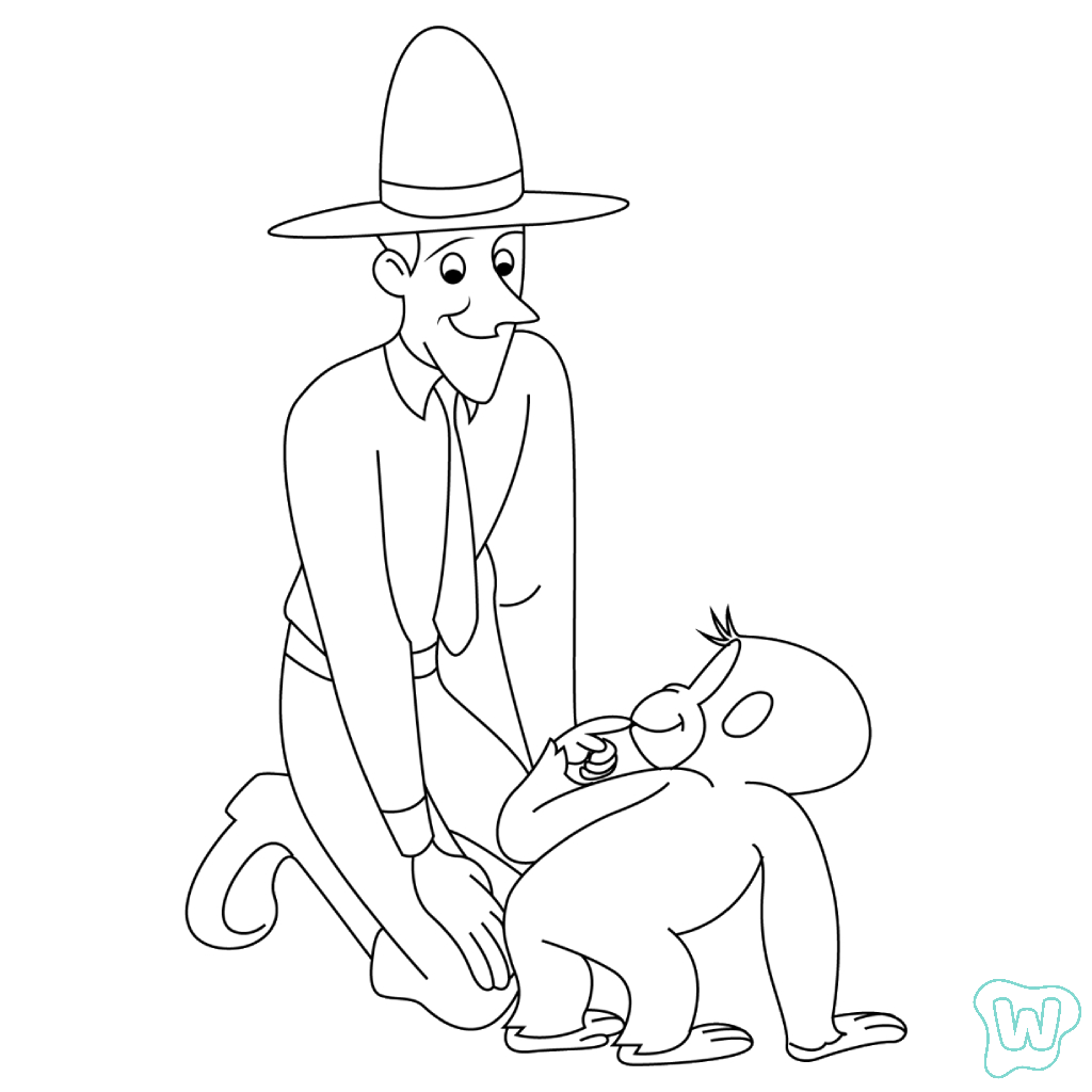 Curious George páginas para colorear para imprimir gratis