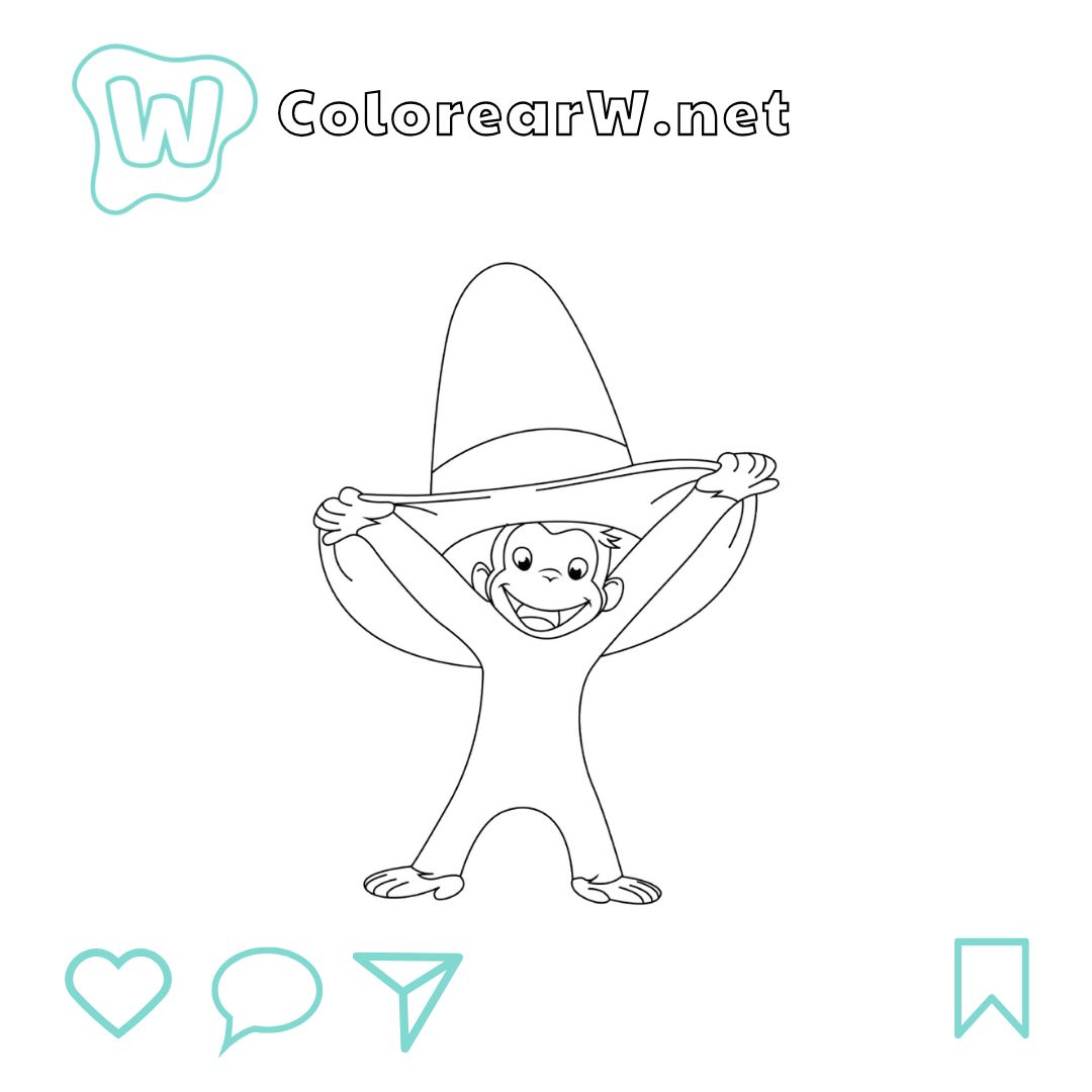 Curious George para colorear (PDF para imprimir gratis) thumbnail